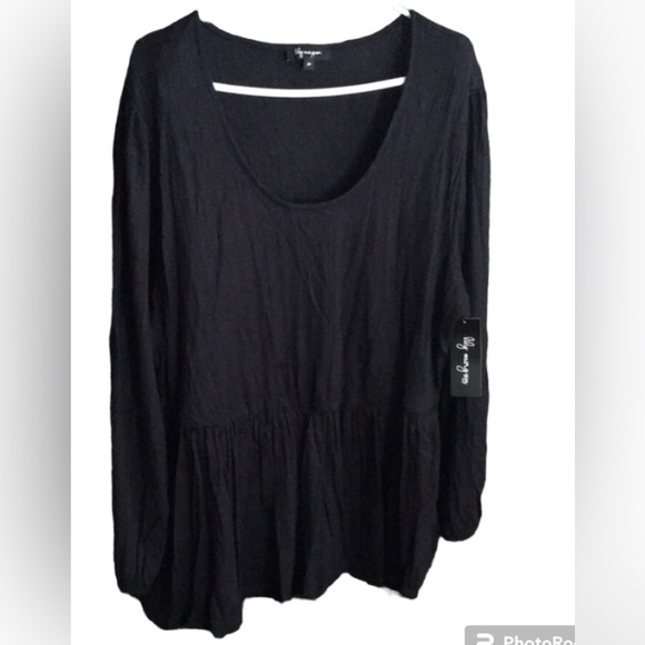 2X NEW Long Sleeve Soft Peplum Top - Picture 3 of 15